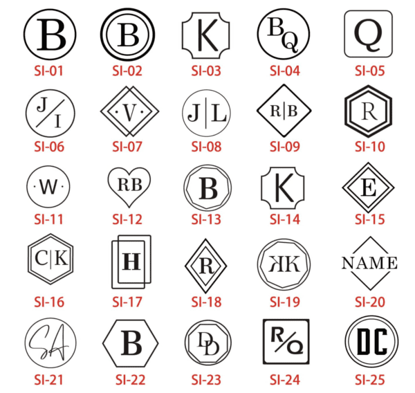 A bunch of different types of initials on some type of paper